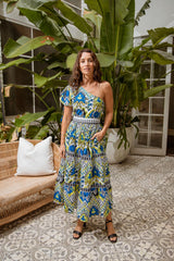 Ikat One Shoulder Dress